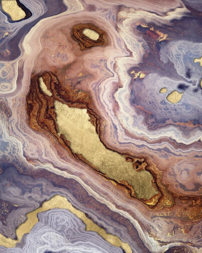 Tapet Mauve Agate cu textură unică de agat, cu tonuri calde de violet și auriu.