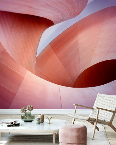 Tapet Wooden Curves - Design abstract cu curbe elegante, perfect pentru living, dormitor sau hol.