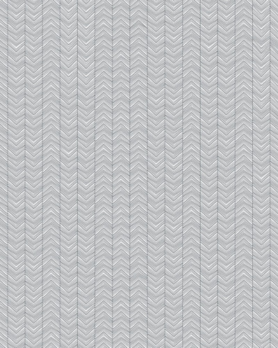 Tapet Herringbone, negru, cu model geometric, aplicat pe un perete într-un interior modern.