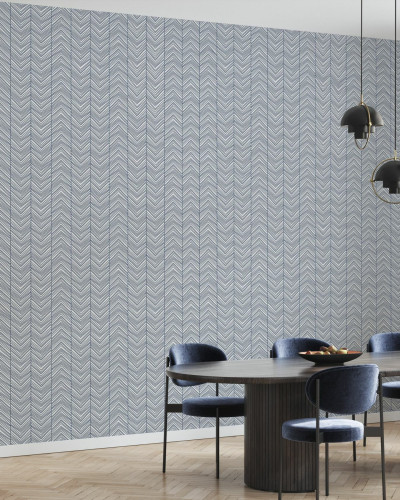 Tapet cu model Herringbone Blue