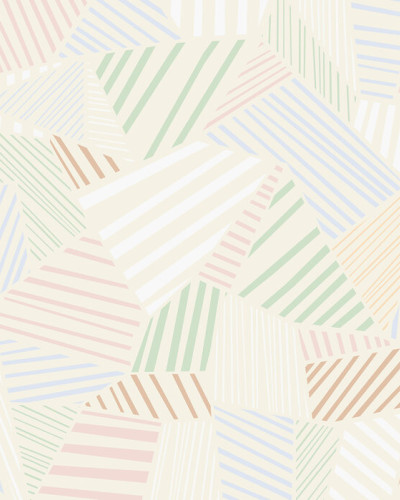 Tapet cu model herringbone în culori pastelate, potrivit pentru living sau dormitor.