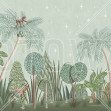 Nightfall Garden II, Turquoise - Panorama, Photowall