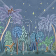 Nightfall Garden II, Blue - Panorama, Photowall
