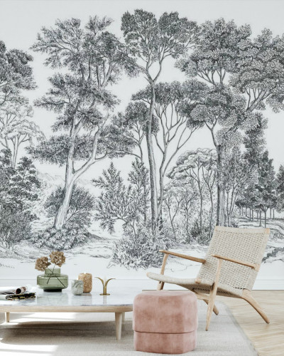 Tapet cu design minimalist - The Long Walk, Almost Black - Panorama
