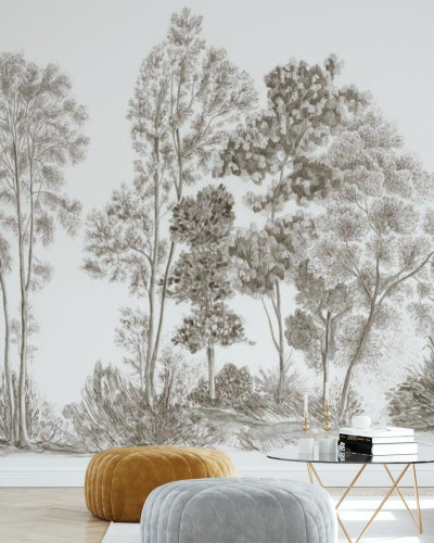 Tapet Away From The Trail, Antique Taupe - Panorama