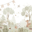 Adorable Animals in the Forest - Beige, Photowall