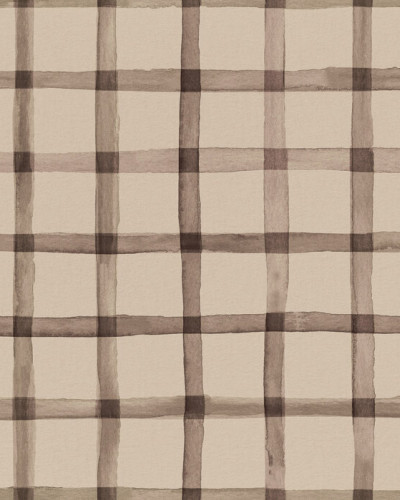Fototapet cu model gingham maro, ideal pentru camera copiilor