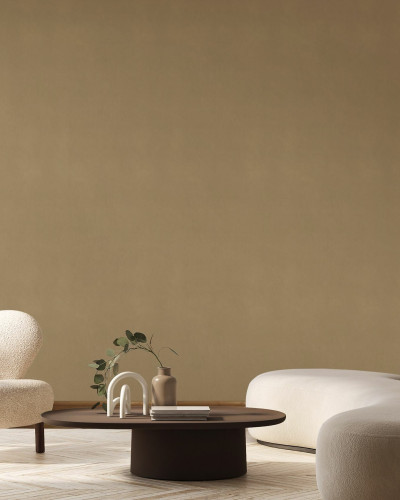 Fototapet galben în living modern