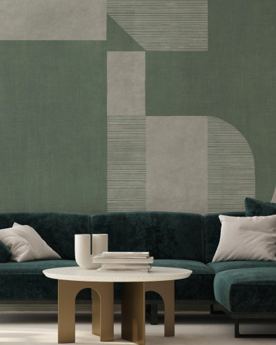 Fototapet cu design geometric verde