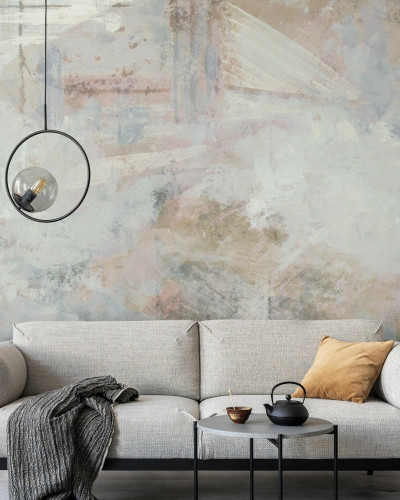 Fototapet decorativ cu textură abstractă în living modern