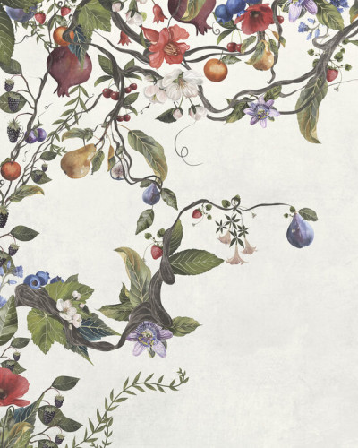 Fototapet cu design floral și fructe