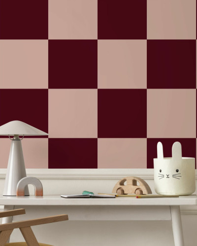 Fototapet cu model geometric roșu închis și roz