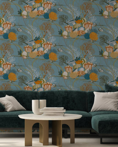 Fototapet cu motive marine Tropical Tides - Blue