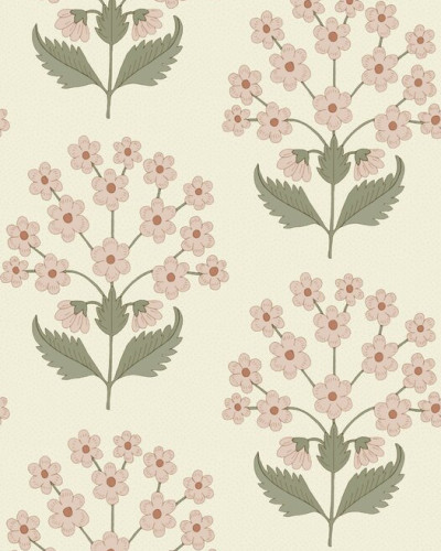 Fototapet floral cu buchete roz pastel