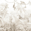 Jungle Friends with Jungle Background - Beige, Photowall