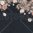 Vintage Flower Wall - Dark Blue, Photowall