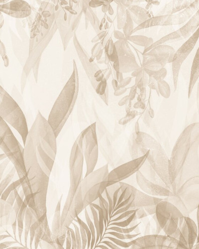 Leafy Greenery, All Beige, Photowall