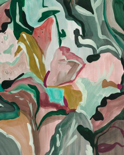 Fototapet abstract cu motive botanice multicolore