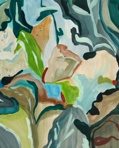 Fototapet abstract cu design botanic multicolor