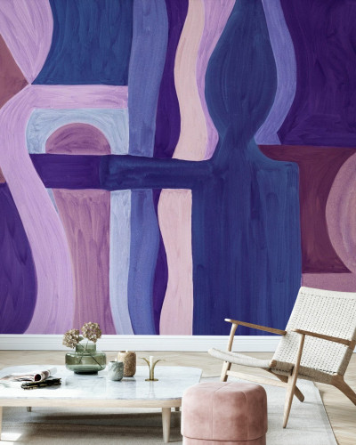 Fototapet abstract modern albastru și violet