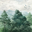Birds and Trees in the Mountains - Green, Photowall