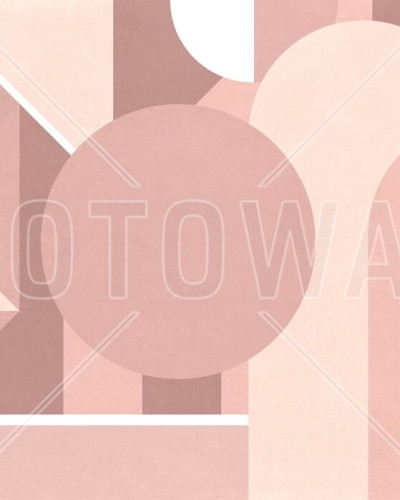 Fototapet cu model geometric roz în dormitor