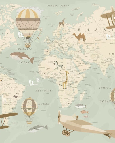 Explorer Map - Green, Photowall