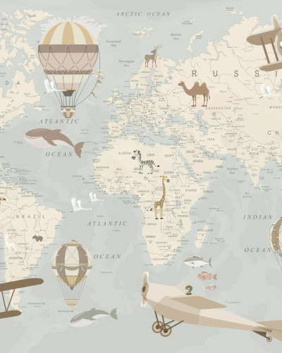Explorer Map - Blue, Photowall