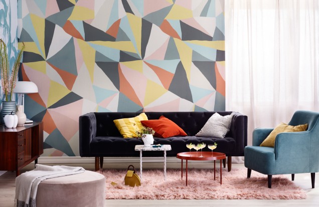 Retro Geometry Wallpaper, Rebel Walls