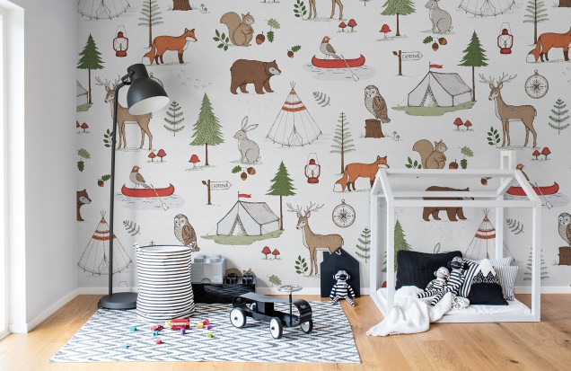 Camping Trip Wall Mural, Rebel Walls