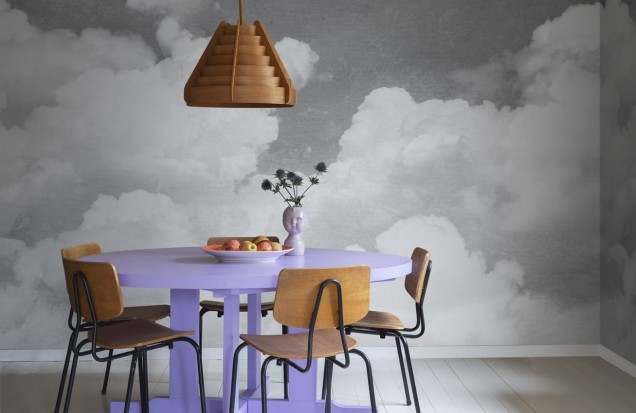 Cuddle Clouds, Graphite, Rebel Walls Wallpaper