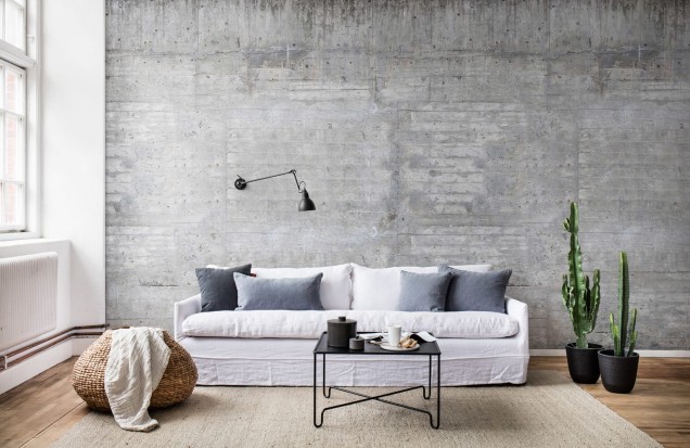 Wood Concrete Wallpaper |