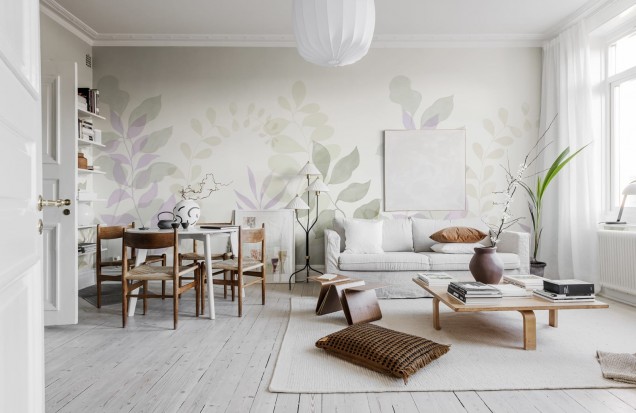 Grow, Lilac, Rebel Walls Wallpaper
