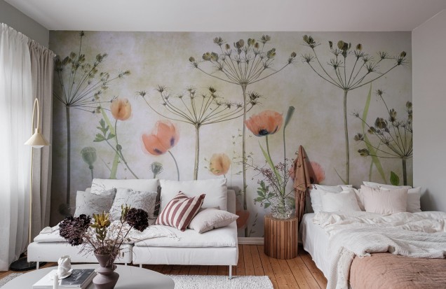 Poppy Meadow Wallpaper, Rebel Walls