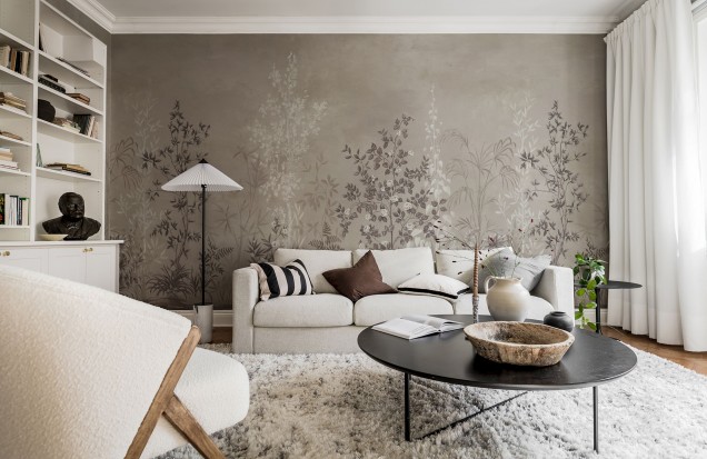 Chinoiserie Haze Sand Wallpaper, Rebel Walls