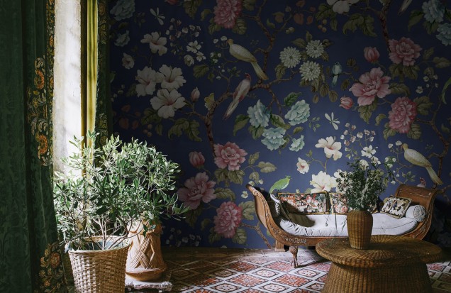 Grandiflora, Blue, Rebel Walls Photo Wallpaper