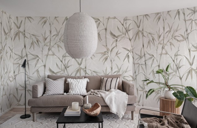Bamboo Garden, Pearl, Rebel Walls Wallpaper