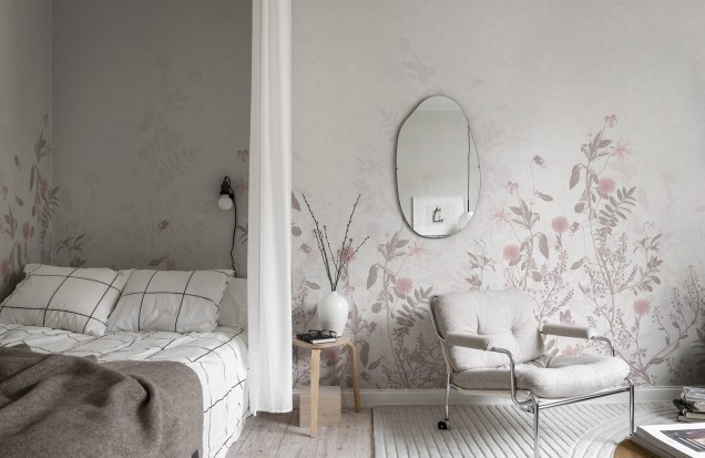 Wallpaper Stormy Meadow, Dusty Pink, Rebel Walls