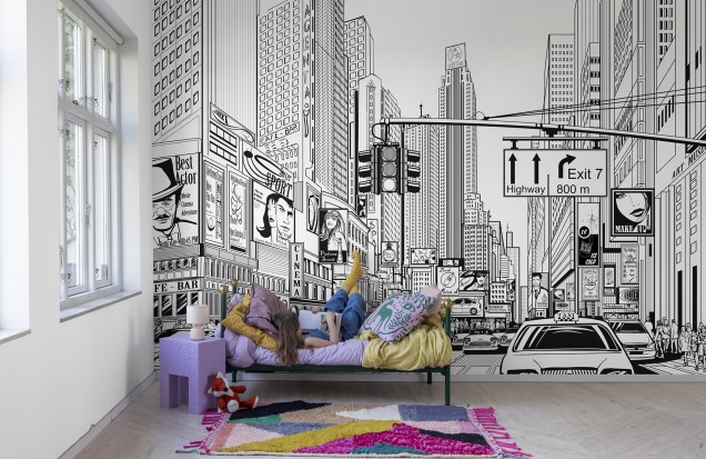 Cartoon City Kids Wallpaper, Rebel Walls