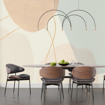 Tapet abstract modern cu accente aurii, perfect pentru living