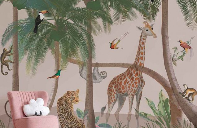 Jungle wallpaper - Interior decorations with animals