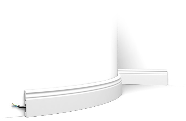 Flex Skirting Board SX195F, Dimensions: L 200 X 8 cmH X 1.9 cm, Duropolimer, Orac Decor
