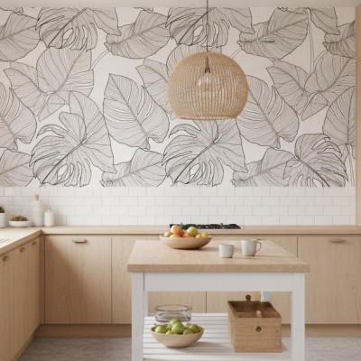 Monochrome Tropic Fronds - personalised, SimplyWalls
