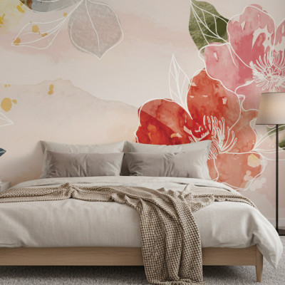 Watercolor Bloom Strokes - custom, SimplyWalls