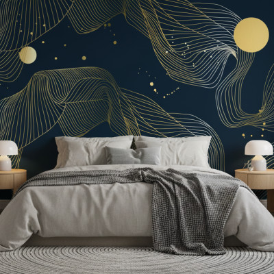 Gilded Abstract Flow - customized, SimplyWalls
