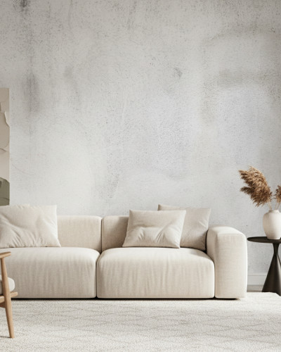 Tapet cu textură de beton într-un living modern