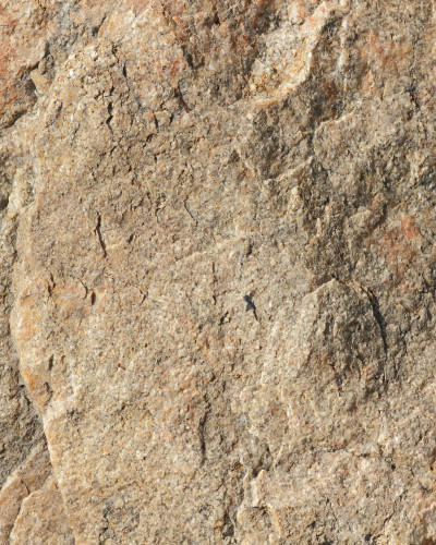 Fototapet Earthen Granite Whisper personalizat, textură detaliată de piatră naturală, într-un living modern cu canapea bej și plante verzi.