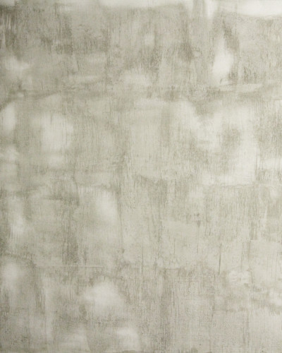 Living modern cu perete accent decorat cu fototapet Urban Concrete Loft personalizat, imitând betonul, mobilier minimalist, canapele bej și covor rotund din iută.