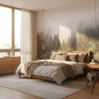 Tapet cu design natural - Misty mountain slope