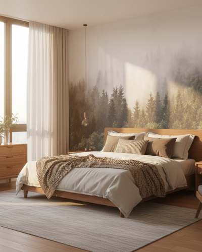 Tapet cu design natural - Misty mountain slope